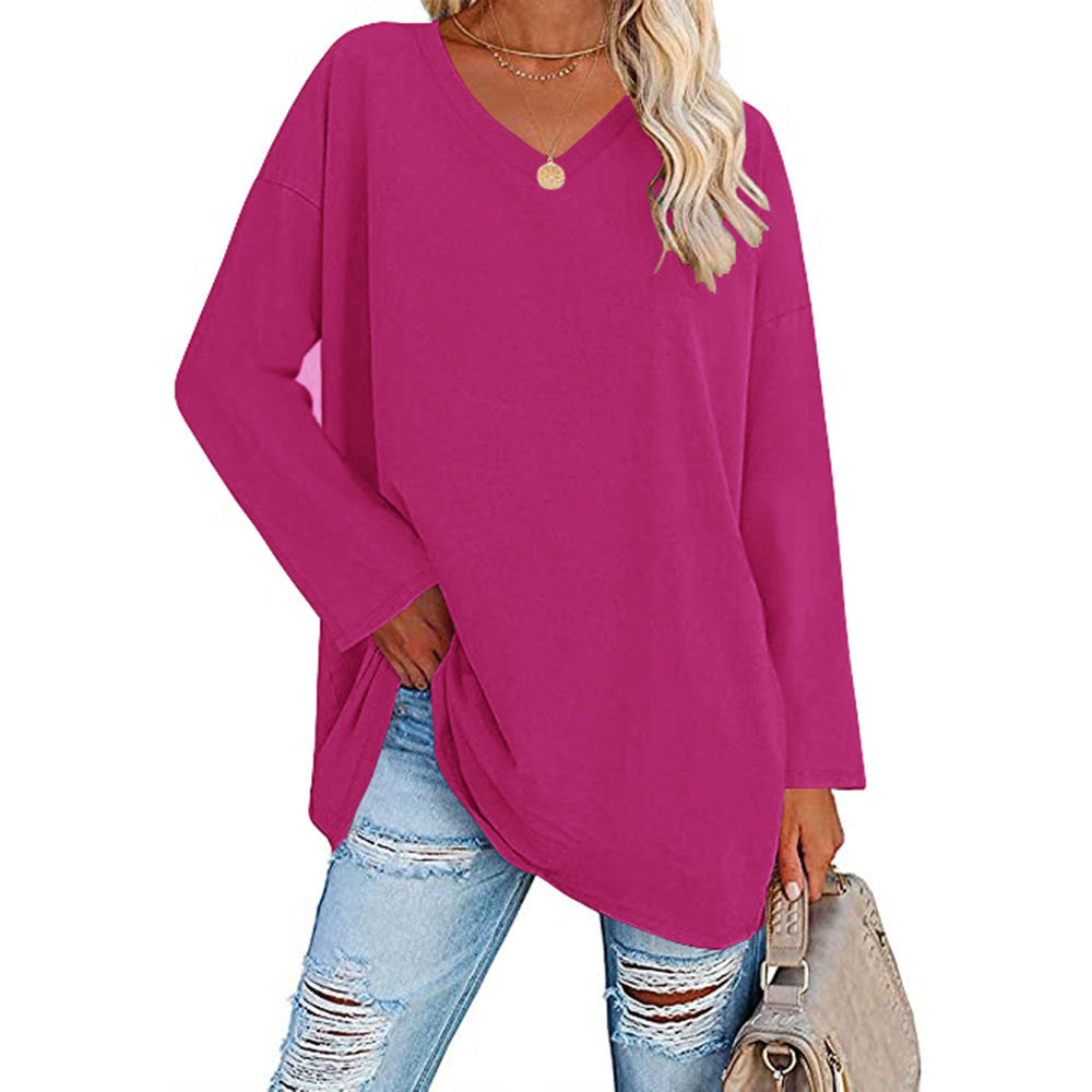 Oversized V-Neck Drop-Shoulder T-Shirt