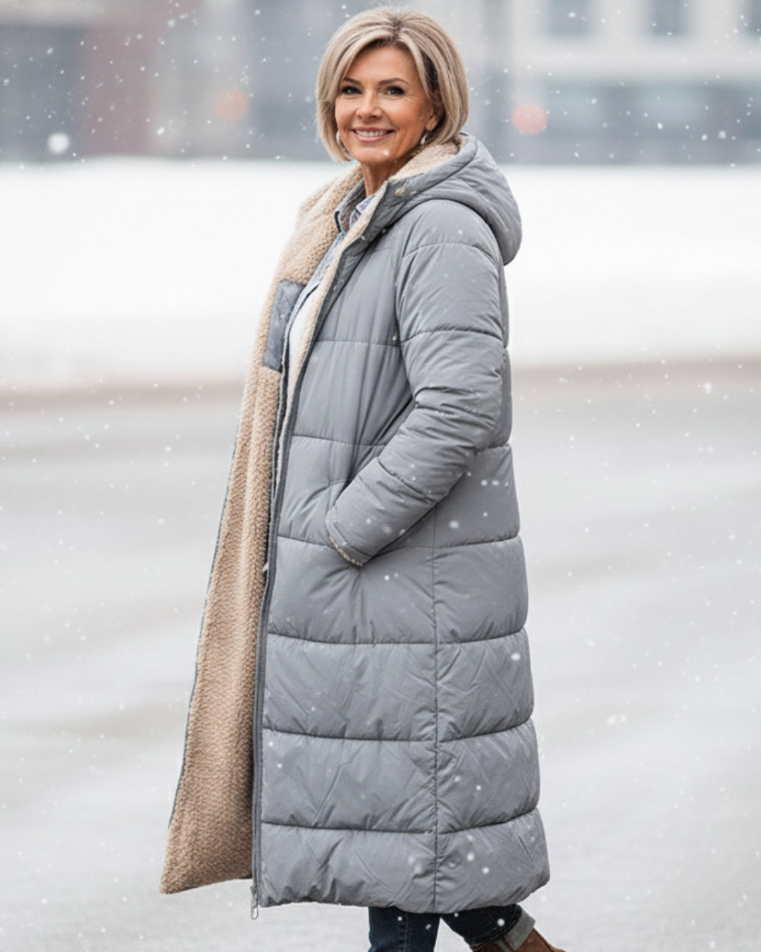 Helena™ | Hooded sherpa-lined puffer coat