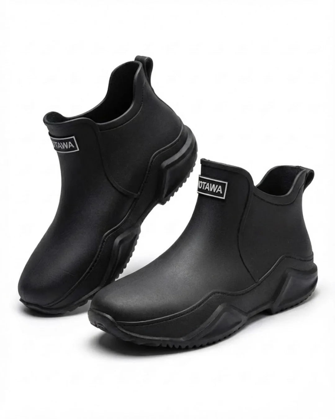 Amandine™ | Waterproof rubber lug-sole ankle rain boots