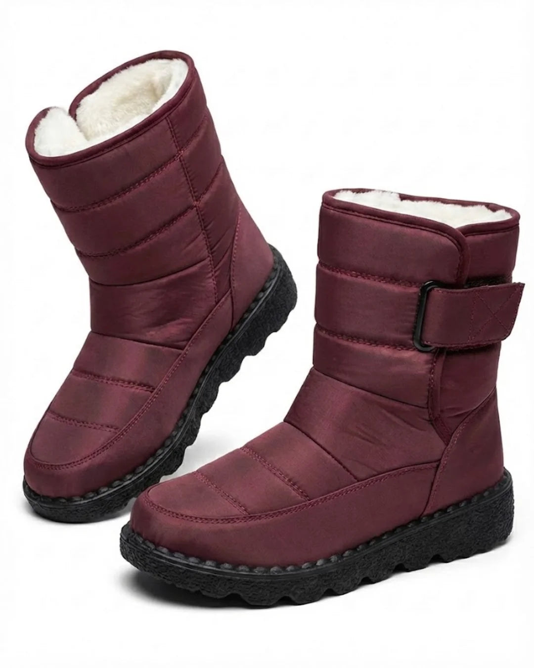 Marcelle™ | Quilted Fleece-Lined Strap Winter Boots