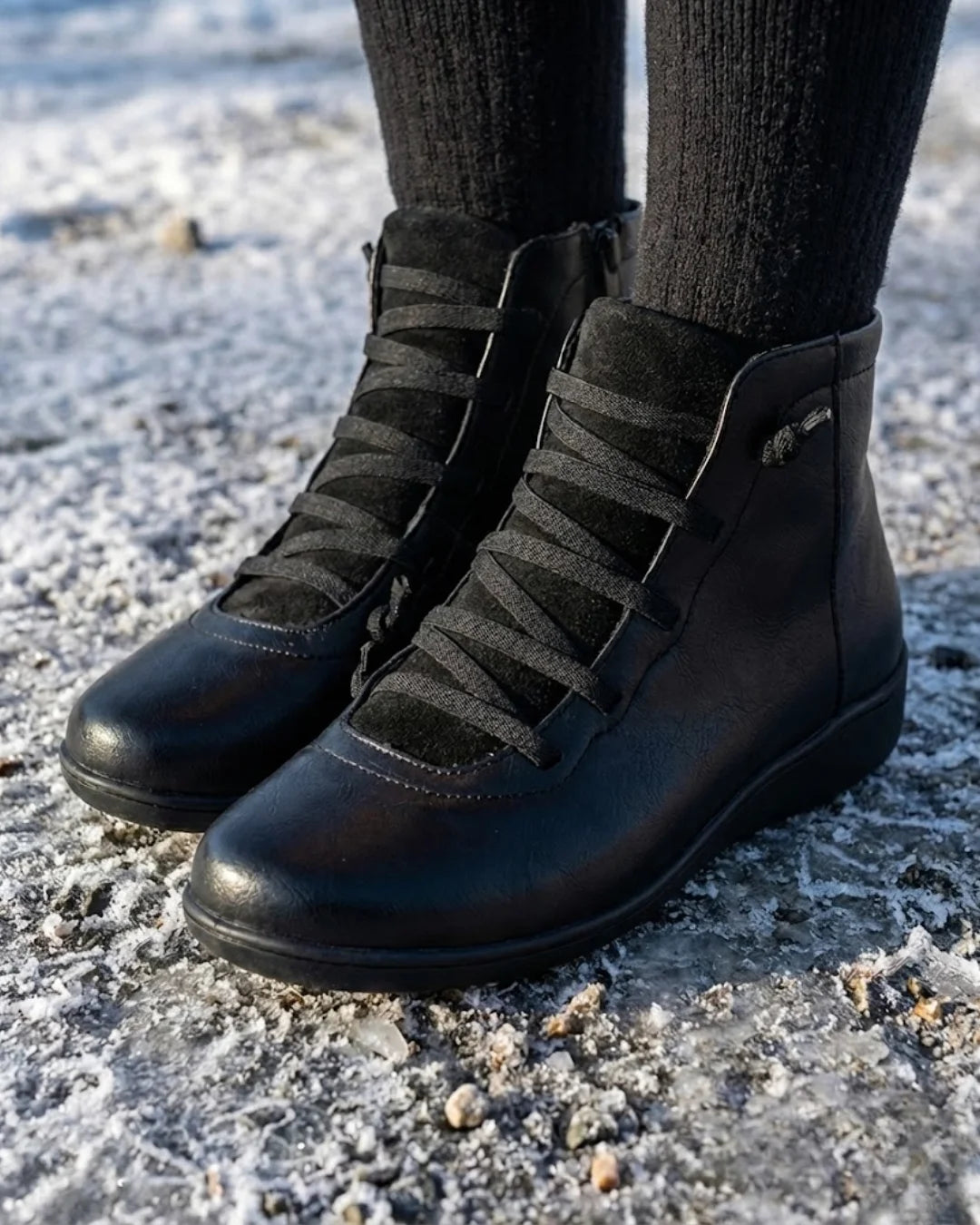 Anatolia™ | Leather-and-suede lace-up high-top ankle boots