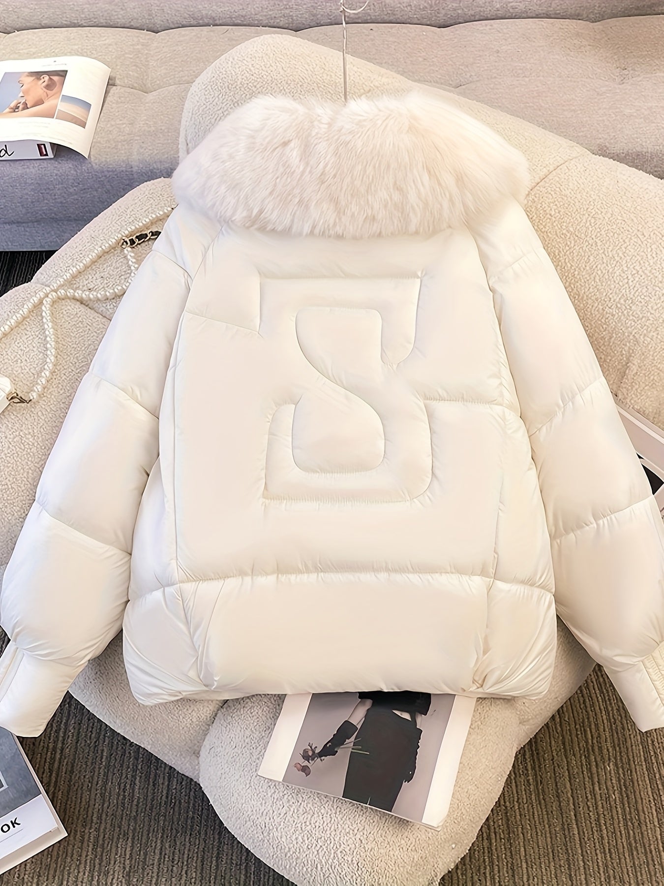 Mireya™ | Cropped Faux-Fur Collar Puffer Jacket