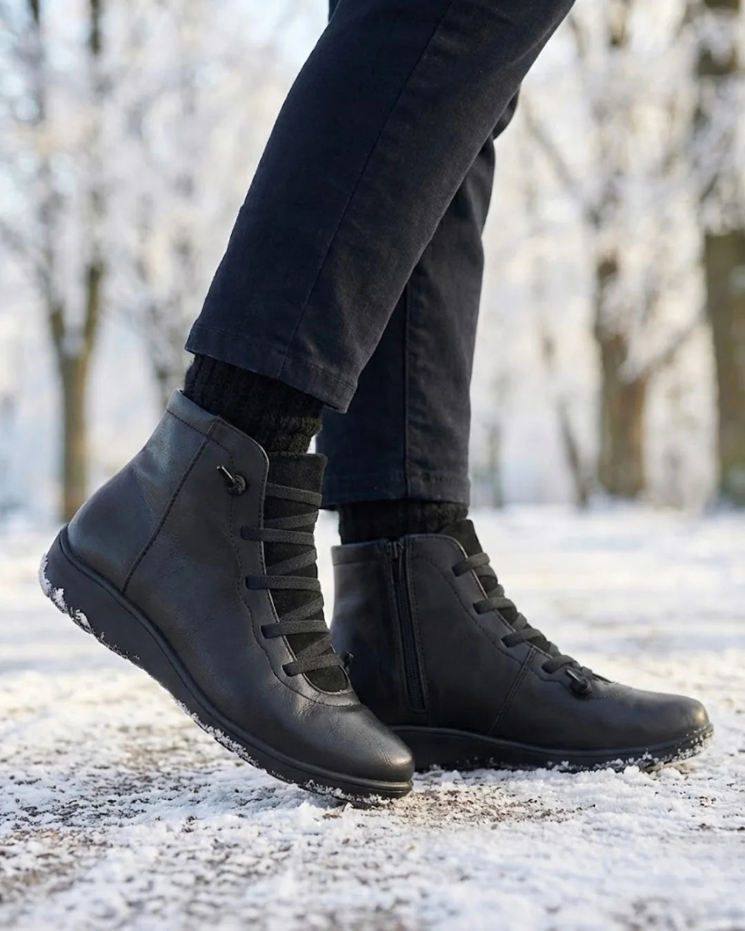 Anatolia™ | Leather-and-suede lace-up high-top ankle boots