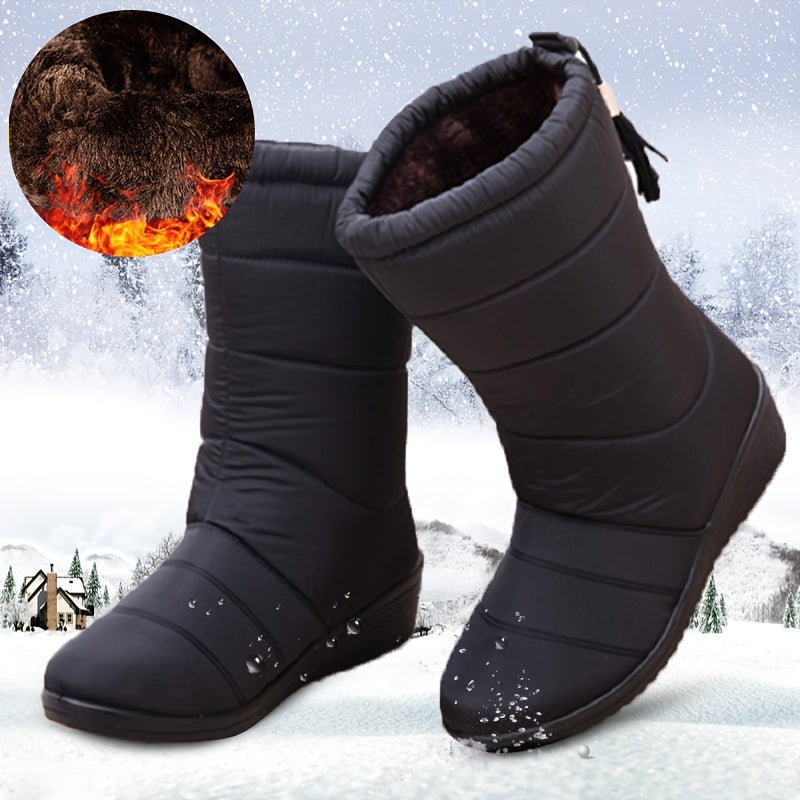 Calanthe™ | Quilted tassel-drawstring mid-calf winter boots