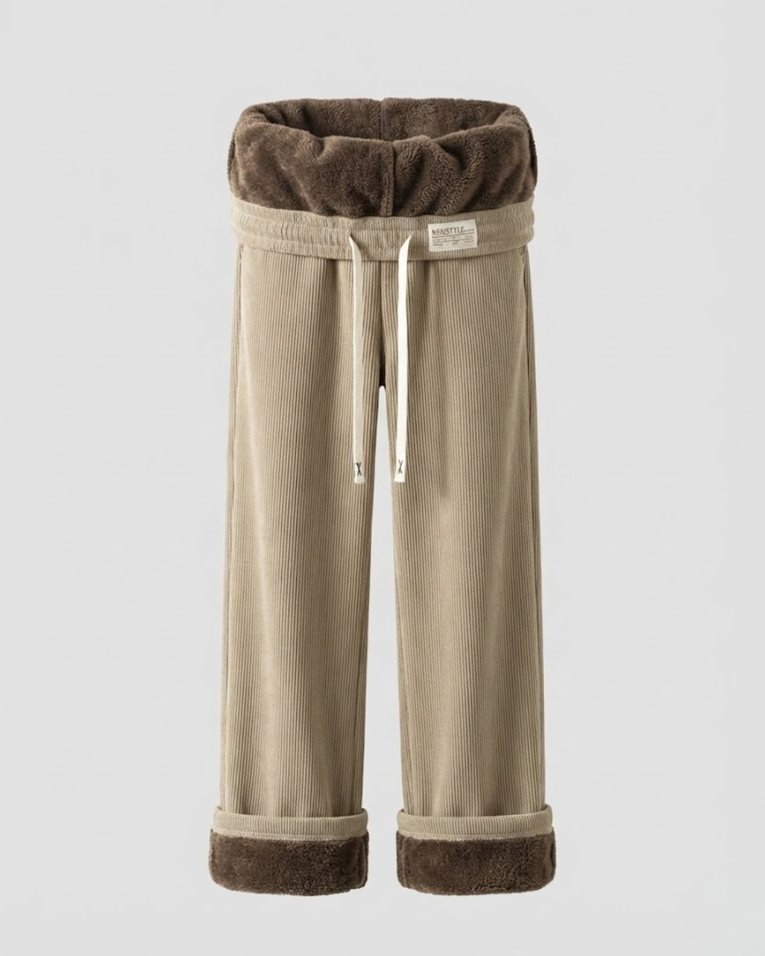 Cerelia™ | Fleece Lined Corduroy Pant - High Rise & Elastic Waist