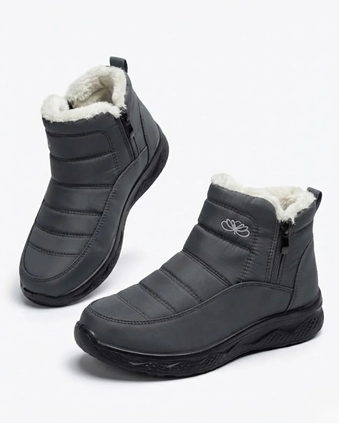 Odile™ | Quilted side-zip faux-fur winter ankle boots