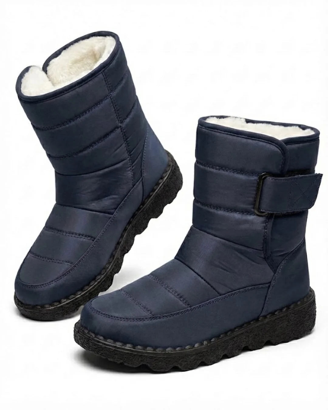 Marcelle™ | Quilted Fleece-Lined Strap Winter Boots