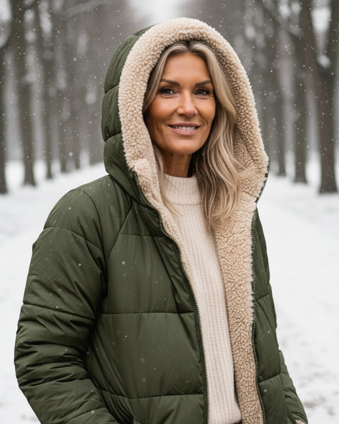 Helena™ | Hooded sherpa-lined puffer coat
