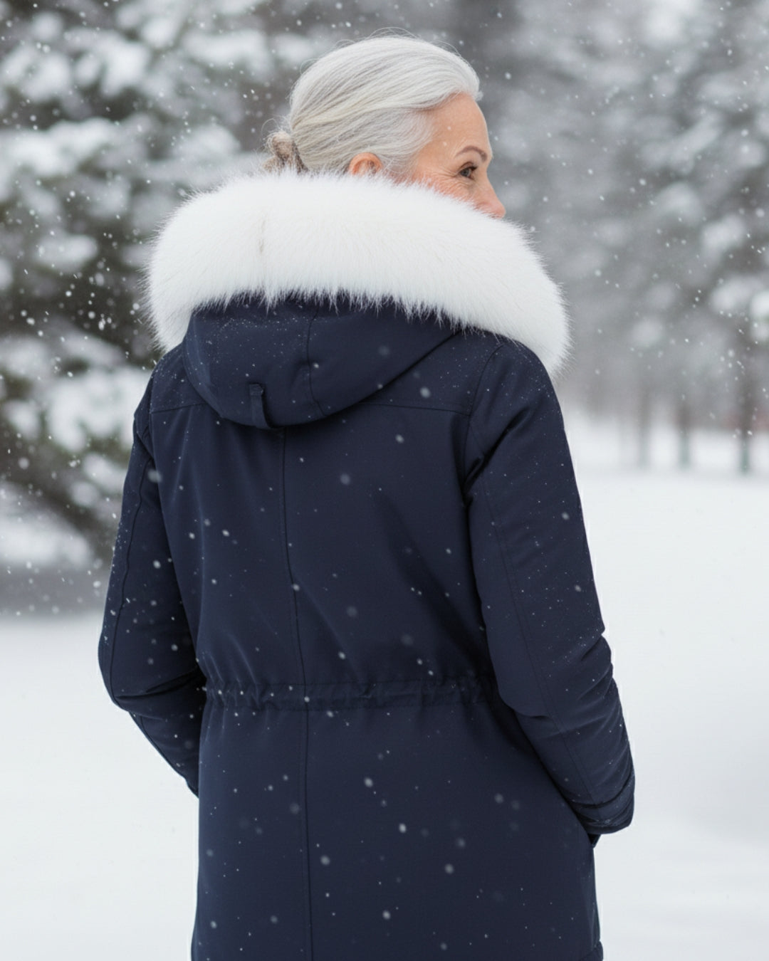 Ceridwen™ | Faux-fur hooded drawstring parka coat