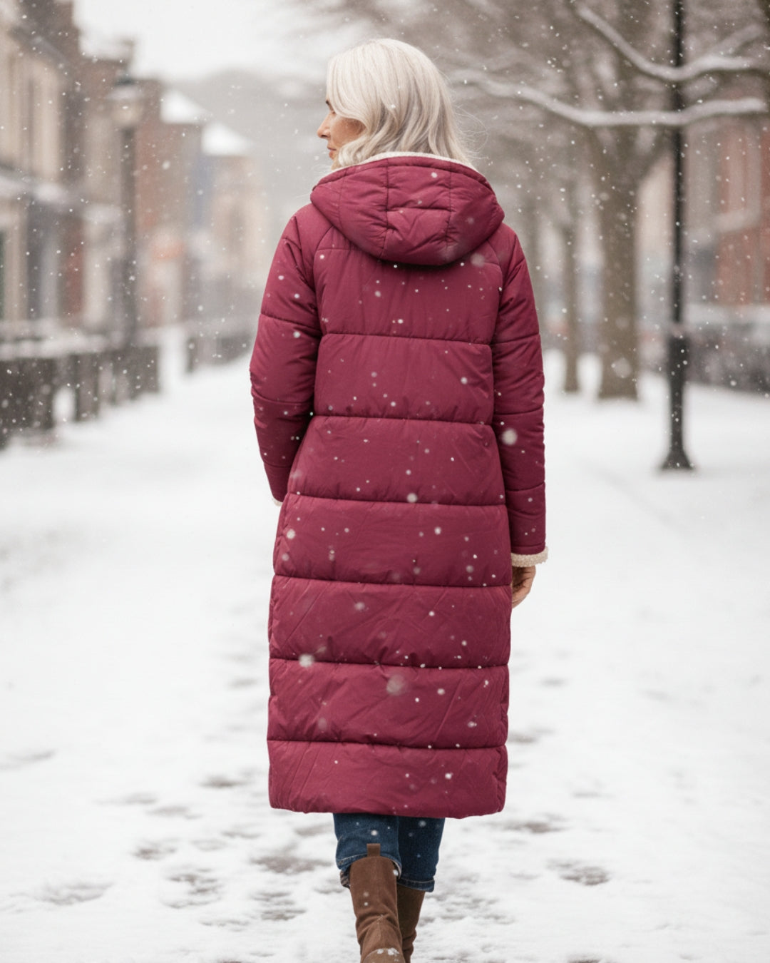 Helena™ | Hooded sherpa-lined puffer coat