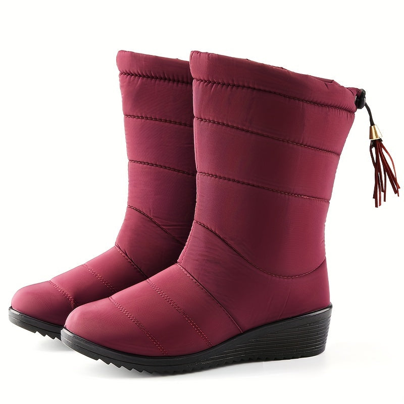 Calanthe™ | Quilted tassel-drawstring mid-calf winter boots