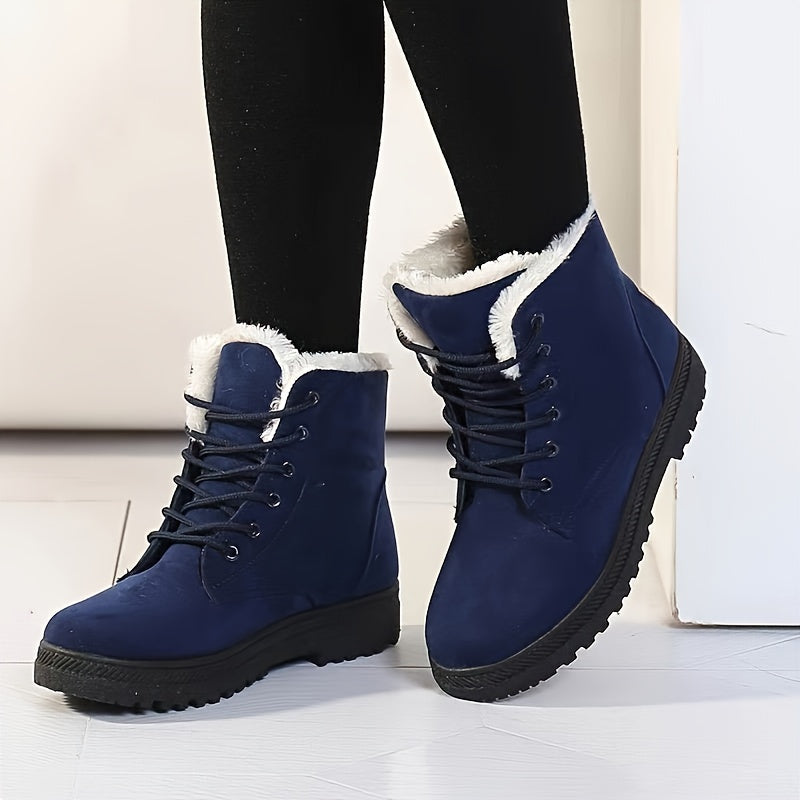 Loretta™ | Lace-Up Fleece-Lined Winter Ankle Boots