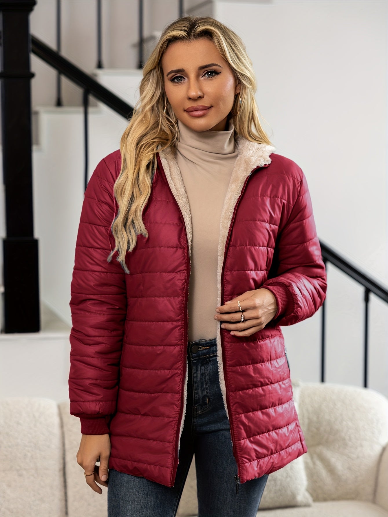 Sophia™ | Sherpa-Lined Quilted Puffer Jacket