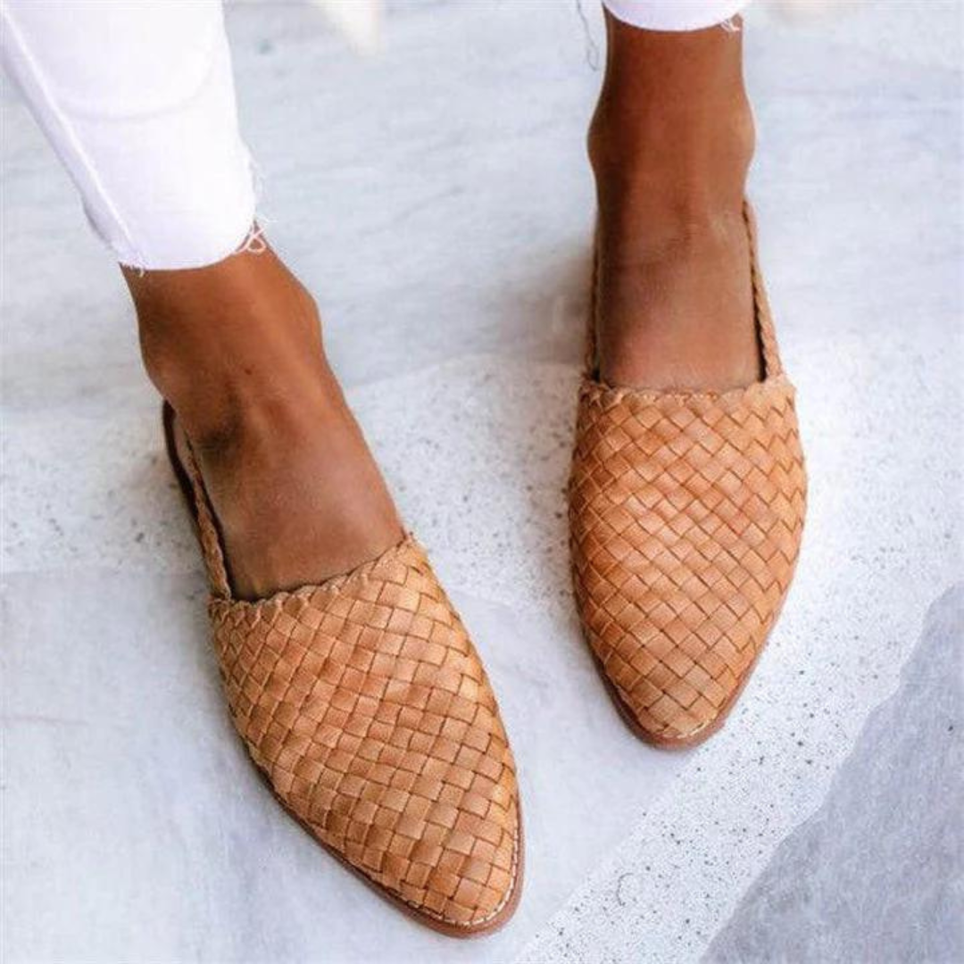 Tiana™ | Elegant Ballerinas in Woven Leather