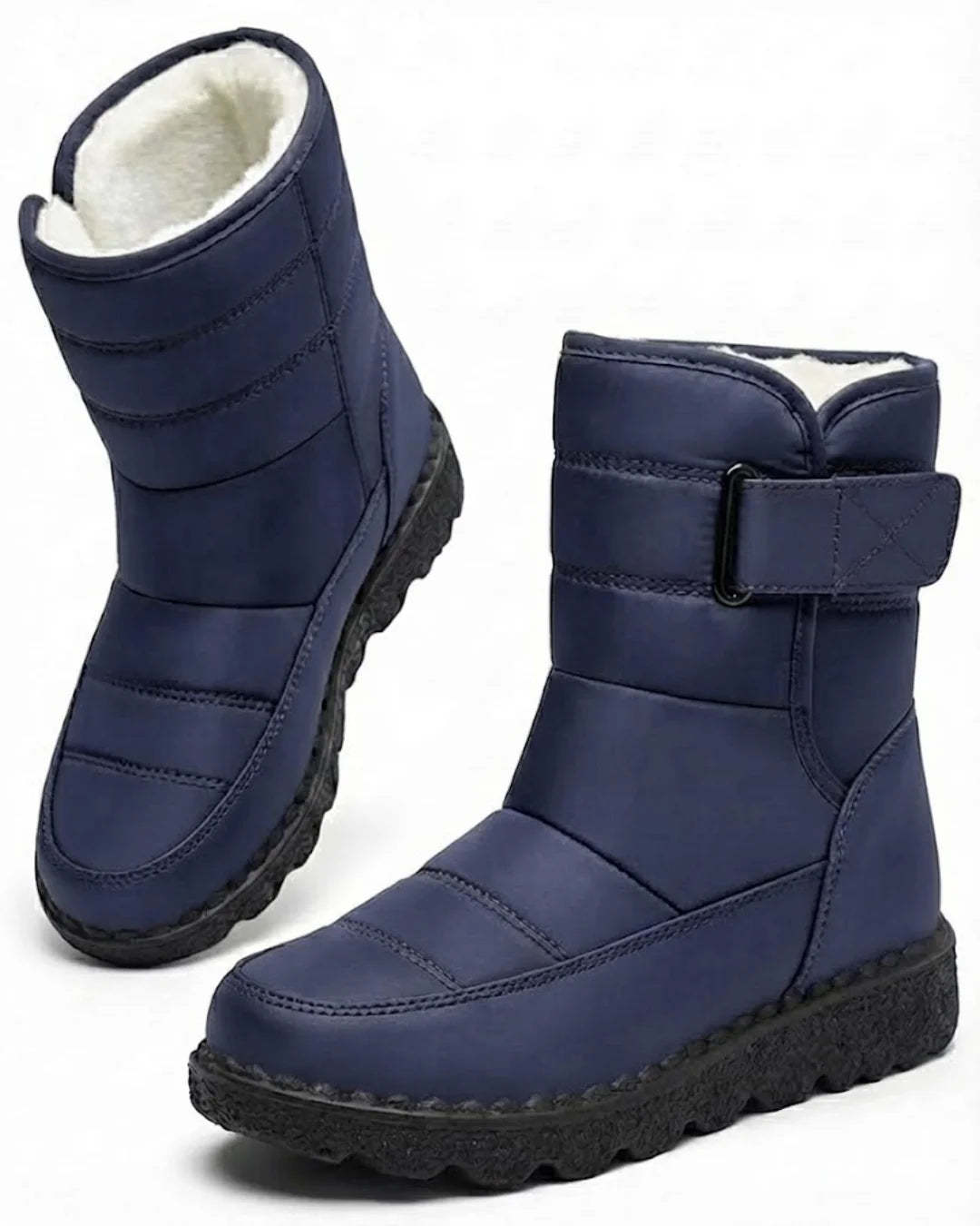 Oksana™ | Quilted hook-and-loop plush-lined snow boots