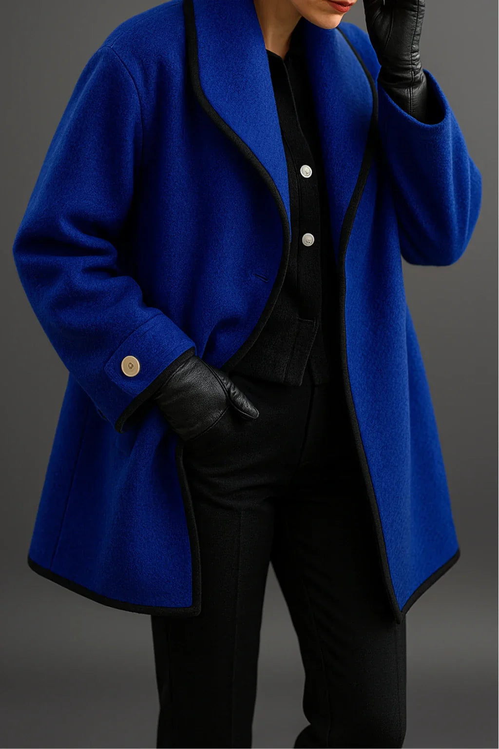 Synthia™ | Long Coat with Shawl Collar