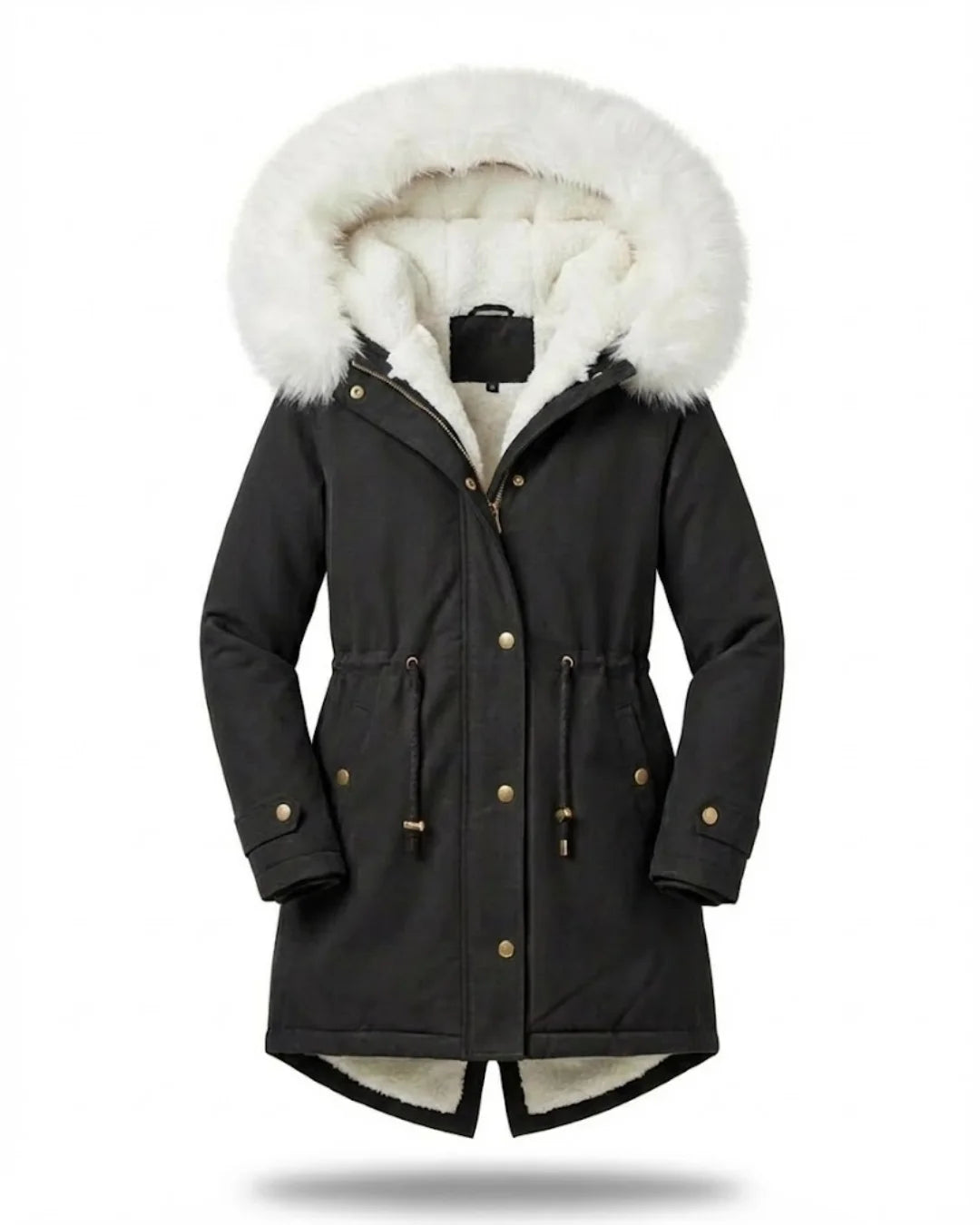 Ceridwen™ | Faux-fur hooded drawstring parka coat