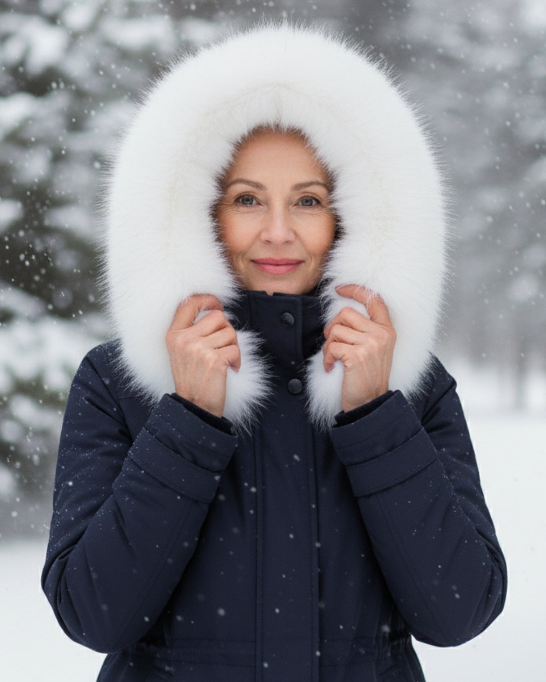 Ceridwen™ | Faux-fur hooded drawstring parka coat