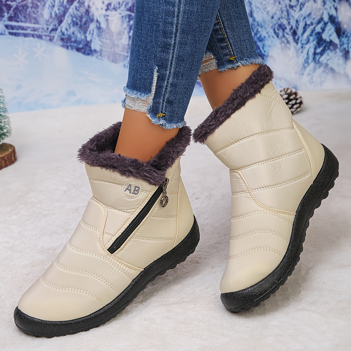 Lucero™ | Quilted Fleece-Lined Zip Winter Boots