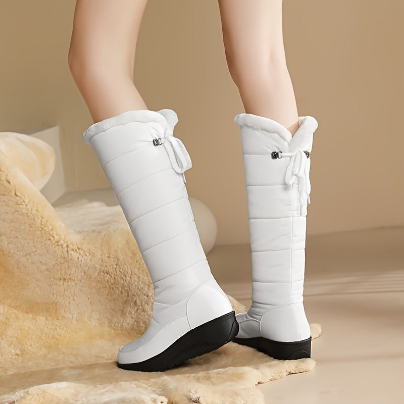 Caroline™ | Quilted faux-fur cuff knee-high snow boots