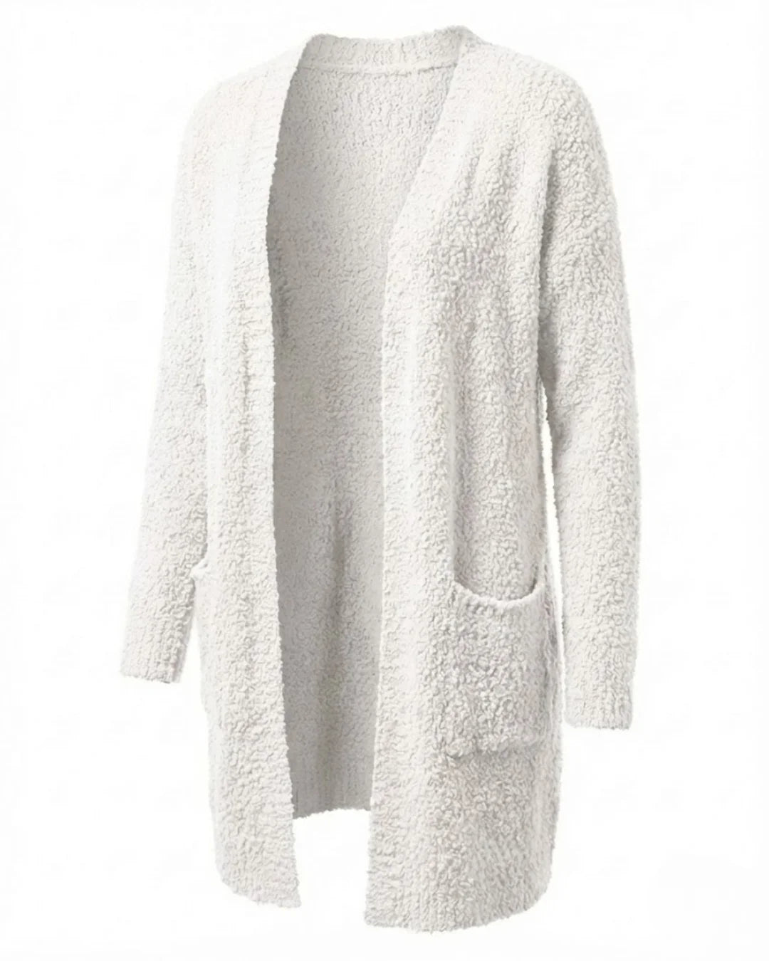 Imani™ | Bouclé Knit Open-Front Mid-Length Cardigan