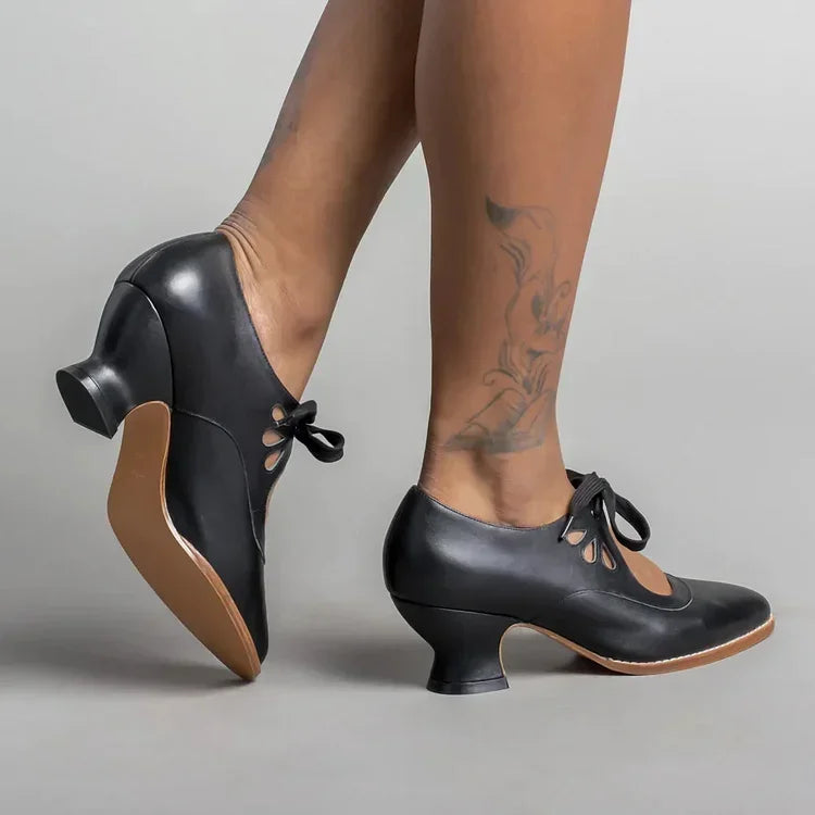 Lilly™ | Elegant Vintage Leather Heels