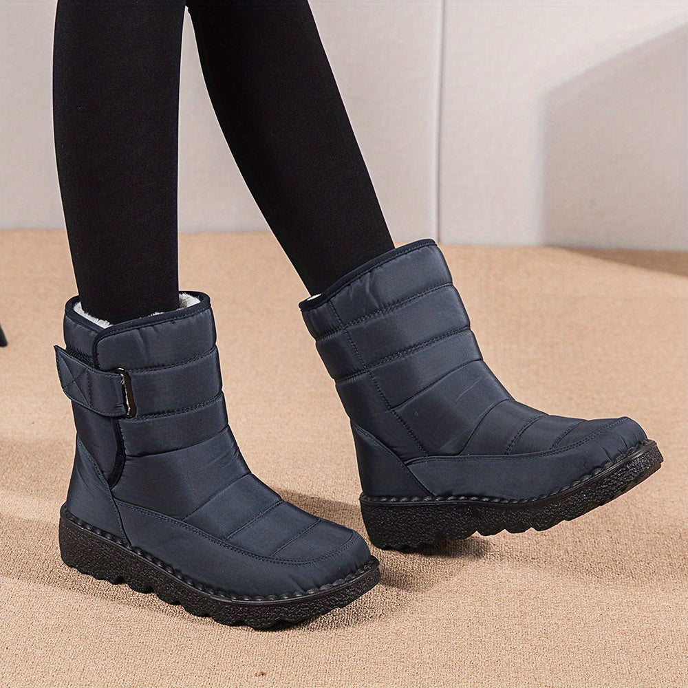 Marcelle™ | Quilted Fleece-Lined Strap Winter Boots