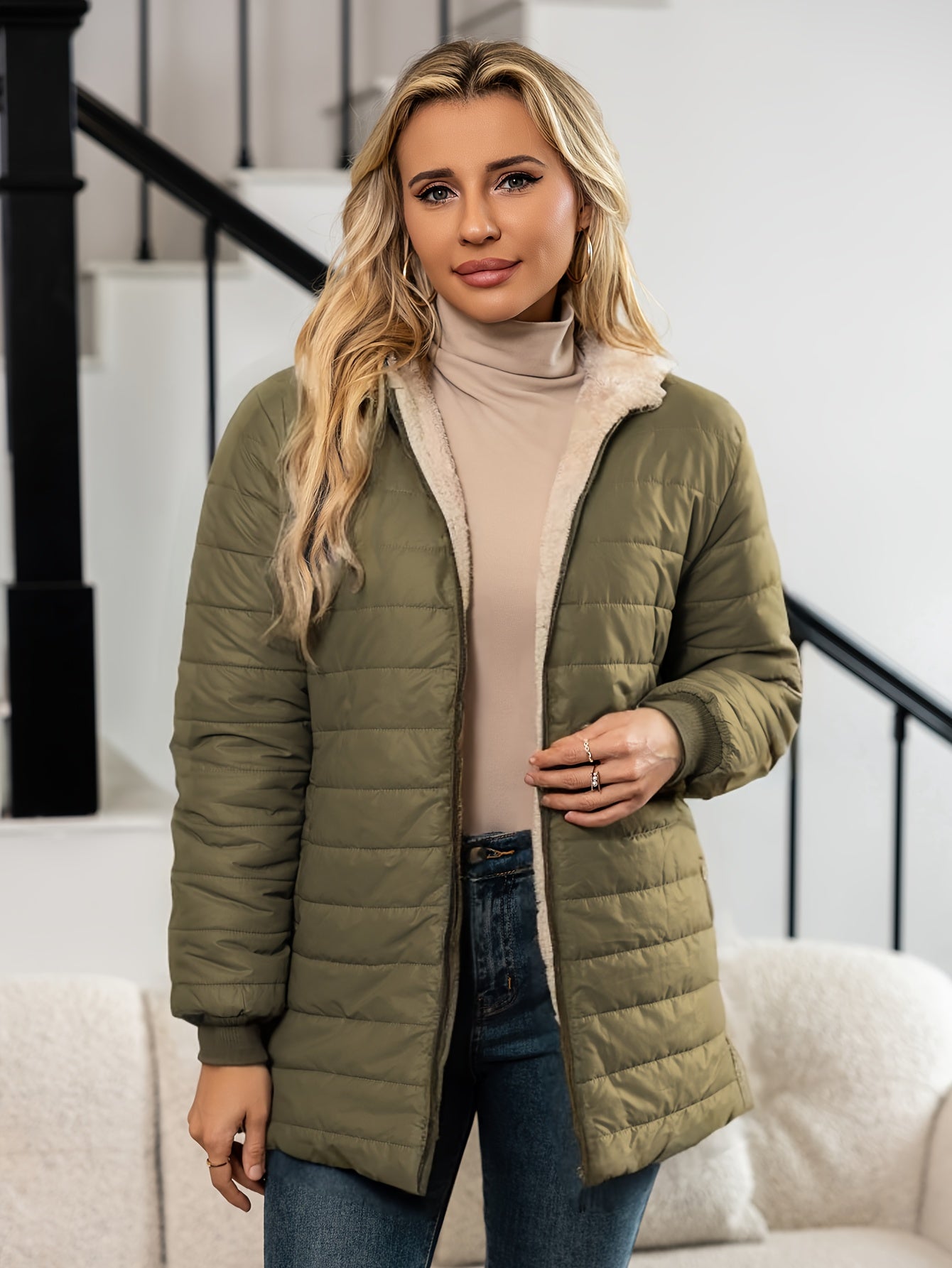Sophia™ | Sherpa-Lined Quilted Puffer Jacket