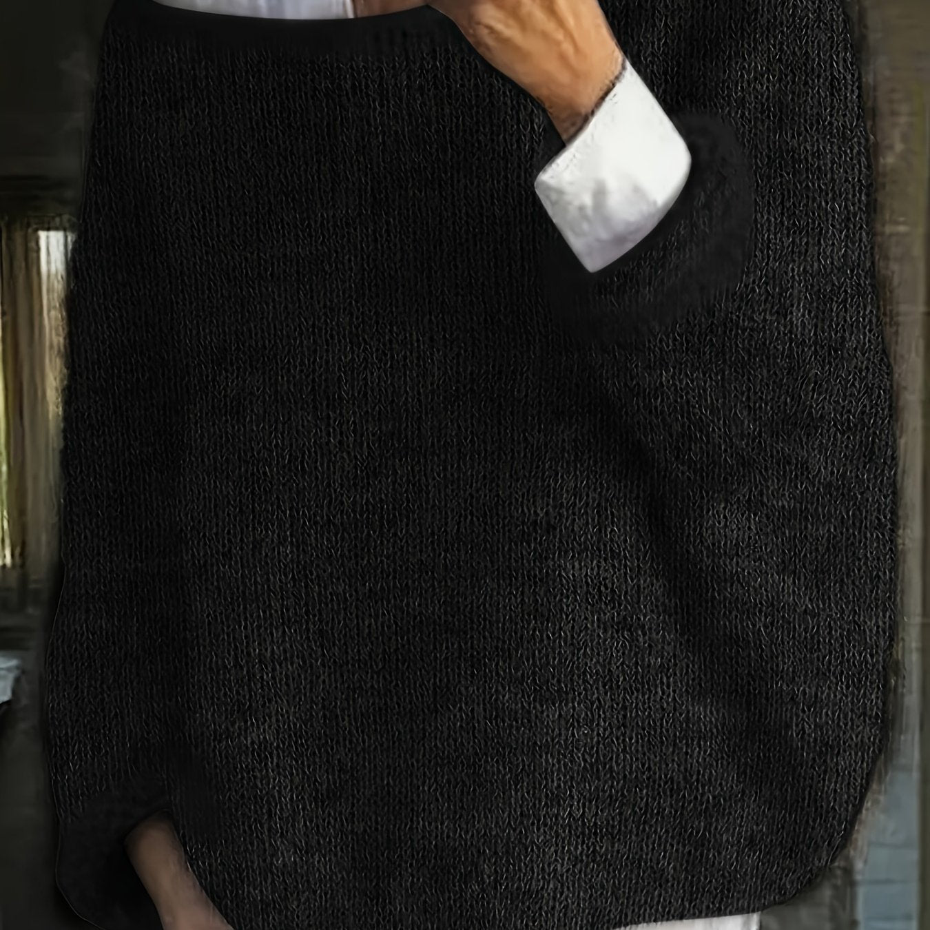 Mia™ | Fuzzy Oversized Boat-Neck Sweater