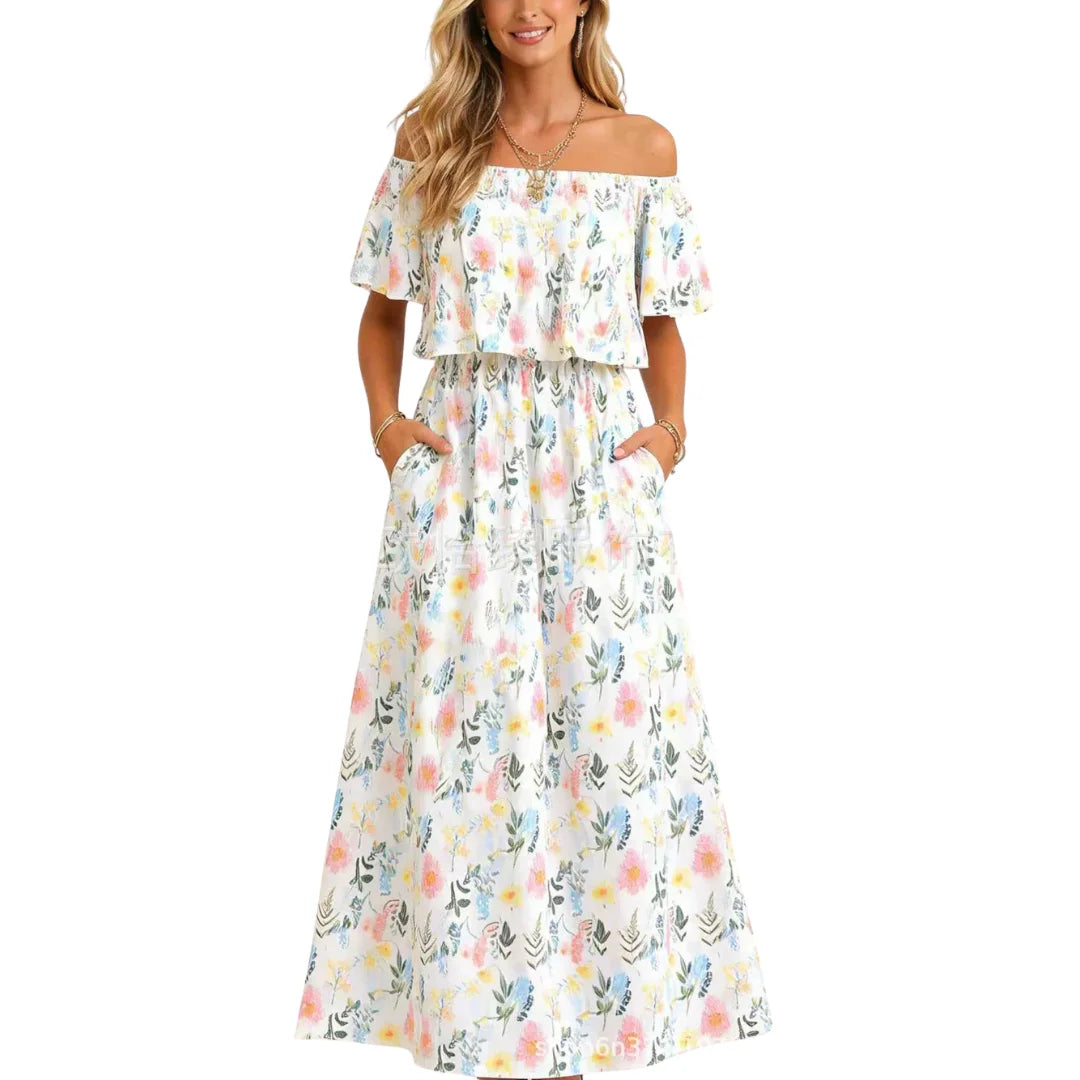 Floral Off-Shoulder Maxi Dress