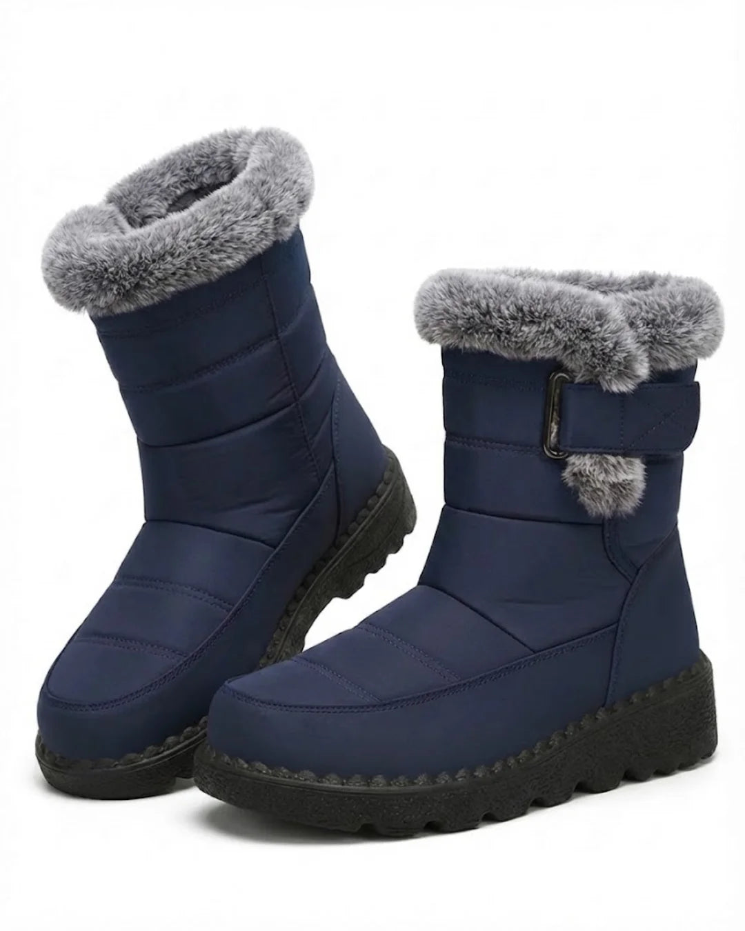 Laura™ | Faux-fur trim buckle winter boots