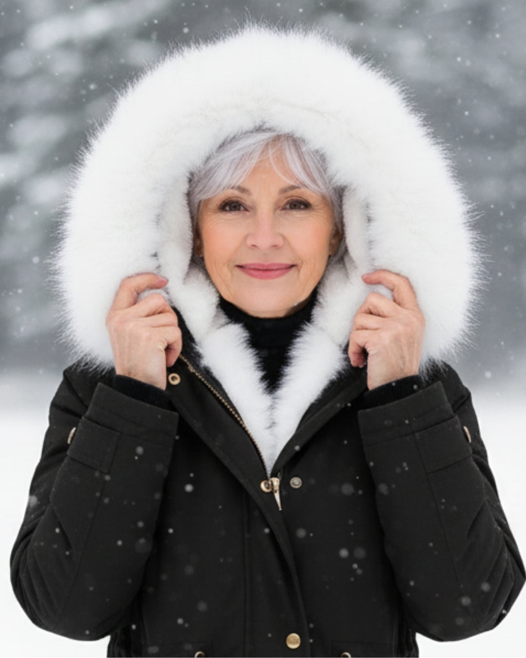 Ceridwen™ | Faux-fur hooded drawstring parka coat