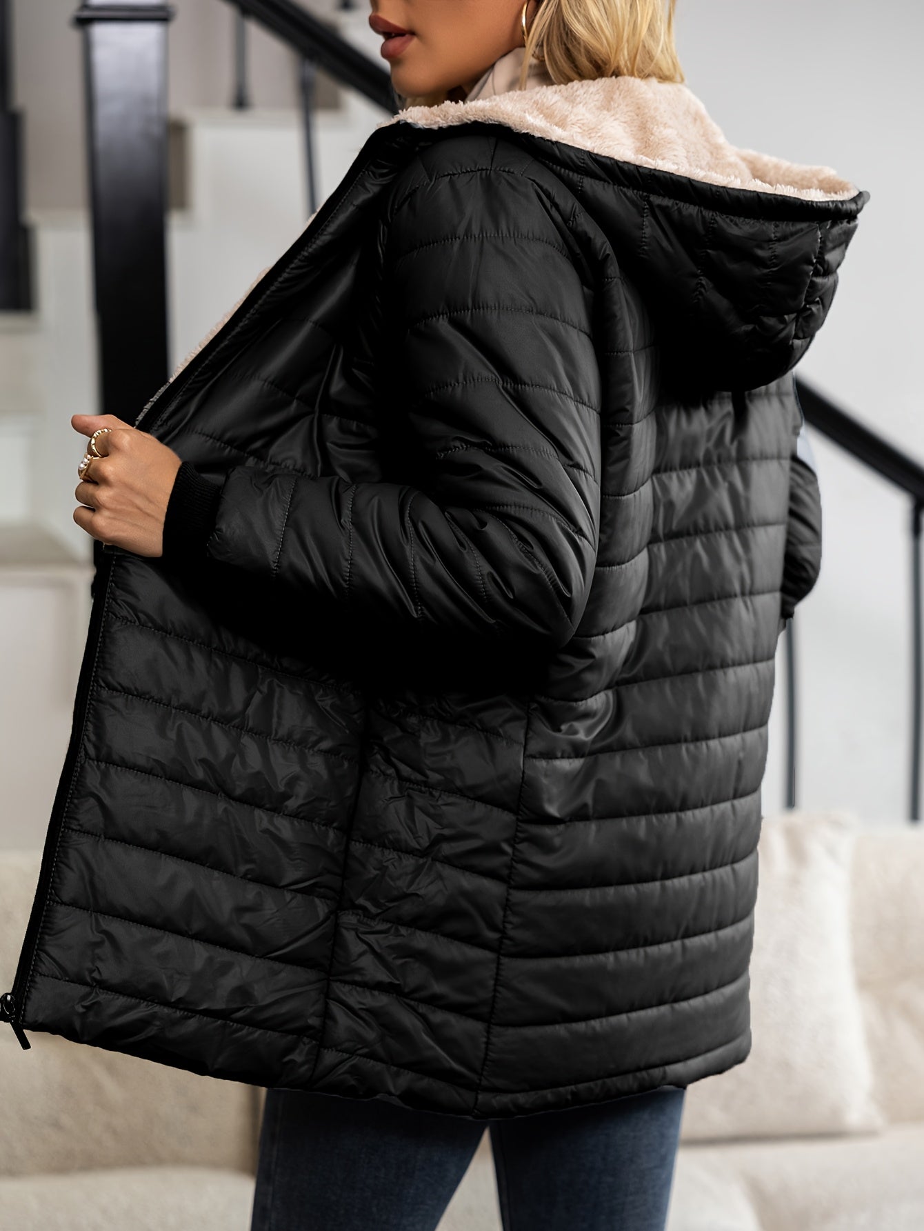 Sophia™ | Sherpa-Lined Quilted Puffer Jacket