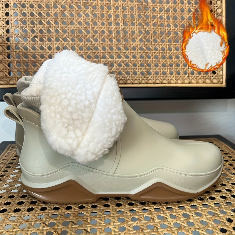 Rainy™ | Plush-lined rubber lug-sole ankle rain boots