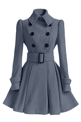 Violaine™ | Double-Breasted Belted Fit-and-Flare Coat