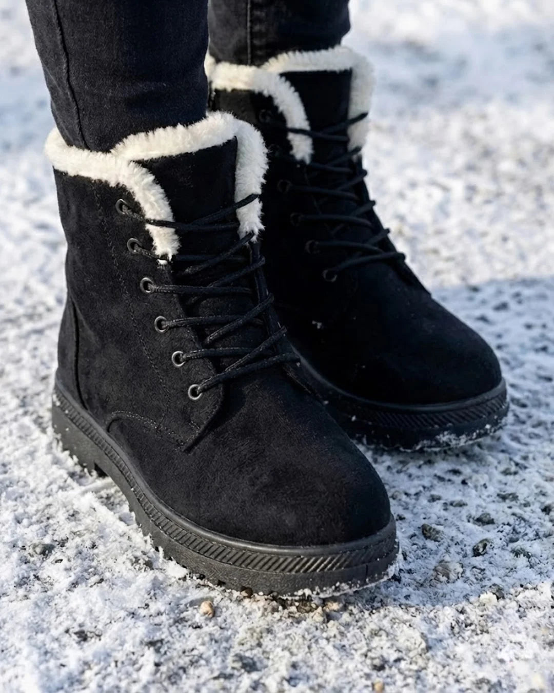 Marietta™ | Lace-Up Fleece-Lined Winter Ankle Boots