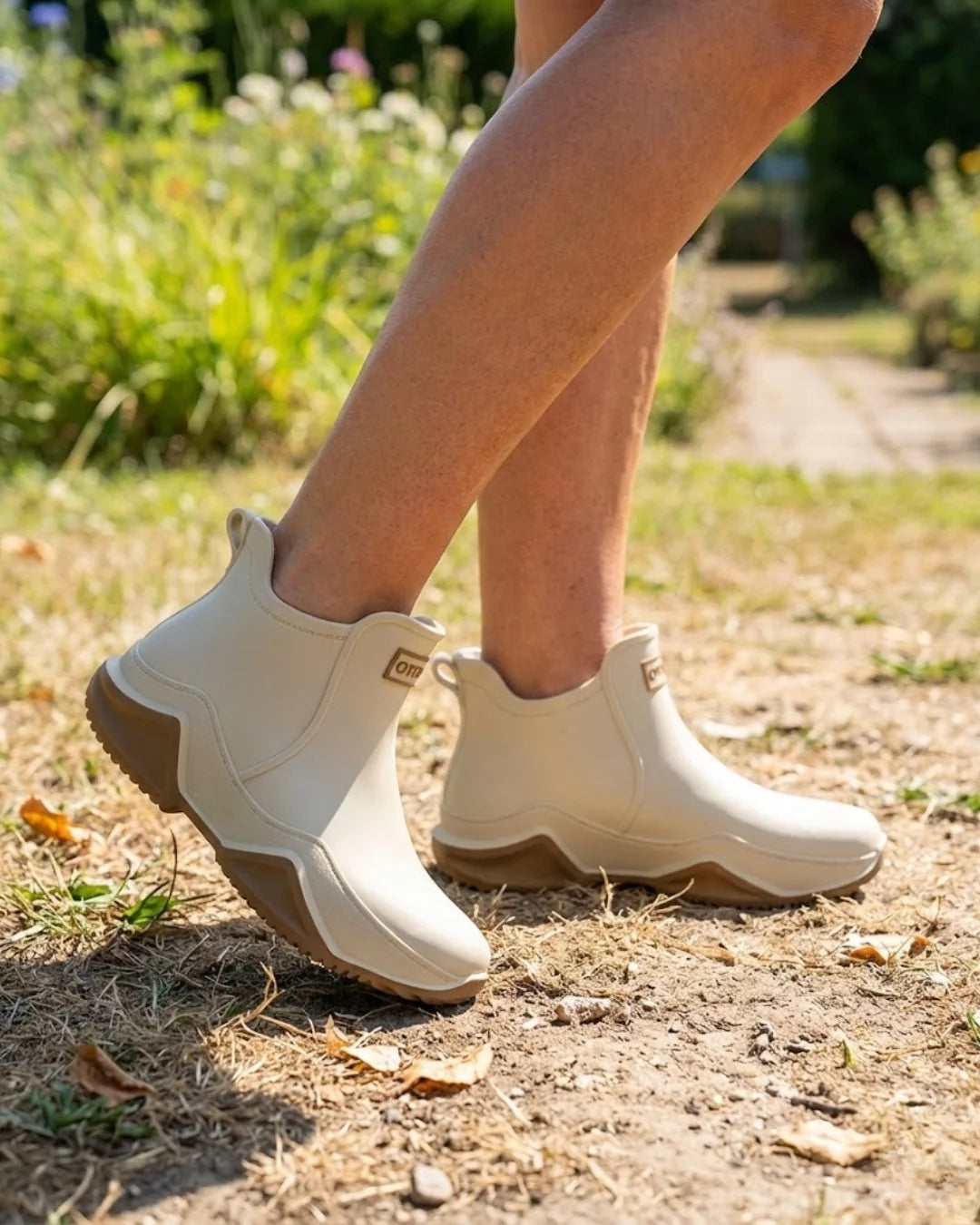 Amandine™ | Waterproof rubber lug-sole ankle rain boots