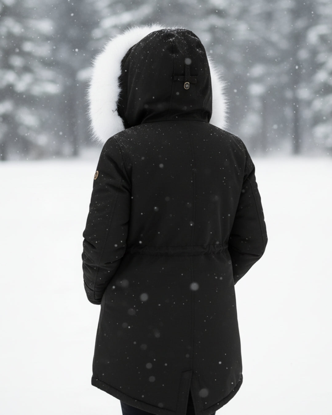 Ceridwen™ | Faux-fur hooded drawstring parka coat