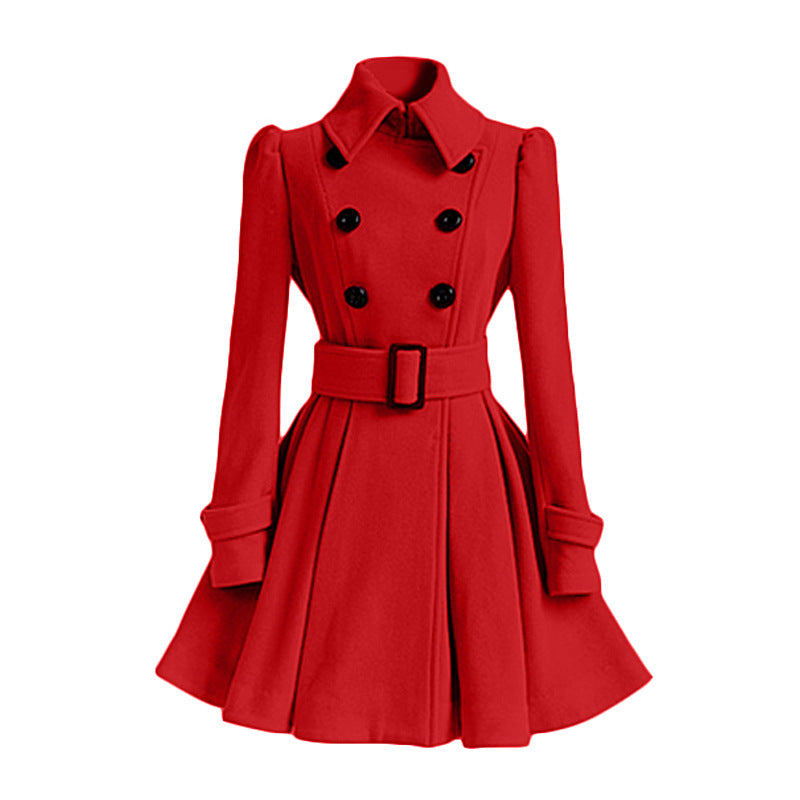 Violaine™ | Double-Breasted Belted Fit-and-Flare Coat