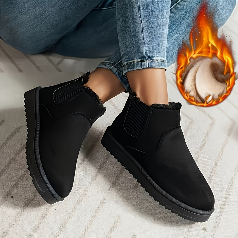 Marisol™ | Fleece-Lined Chelsea Winter Ankle Boots