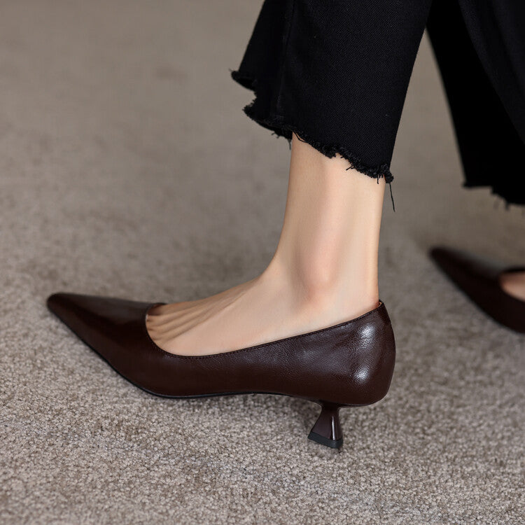 Low-heeled Leather Vessels