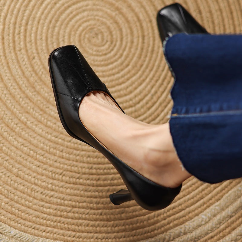Marisol Square Toe Leather Pumps