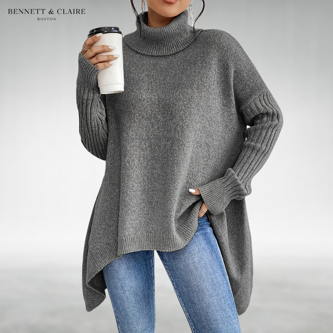 Janna™ | Oversized turtleneck knit sweater tunic