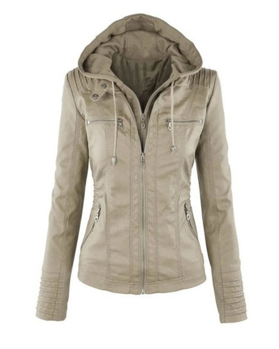 Bea™ | Elegant Hooded Jacket in Faux Leather