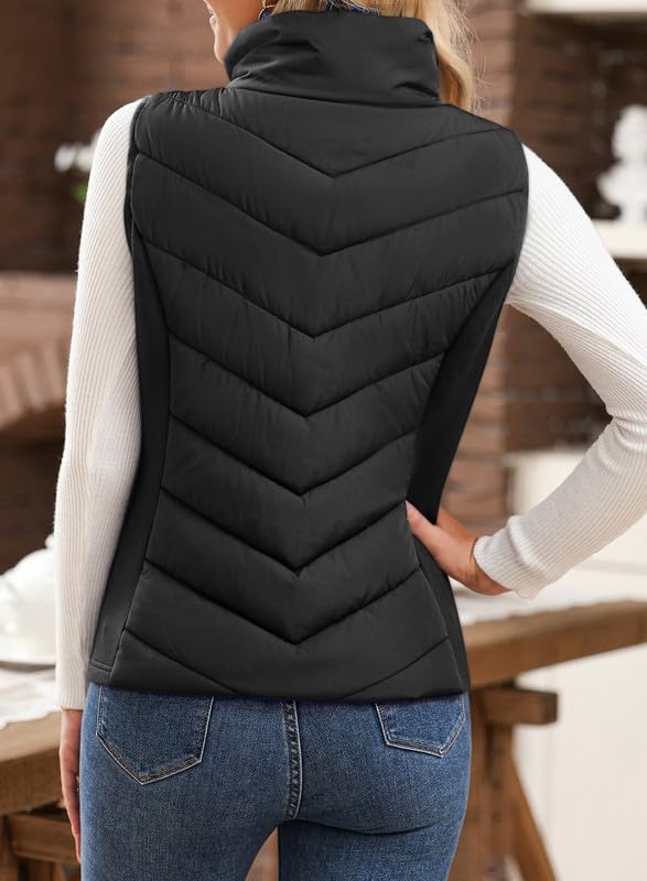Ella™ | Quilted zip-up stand-collar puffer vest