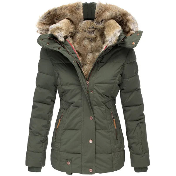 Bochra™ | Faux-Fur Hood Quilted Parka Coat