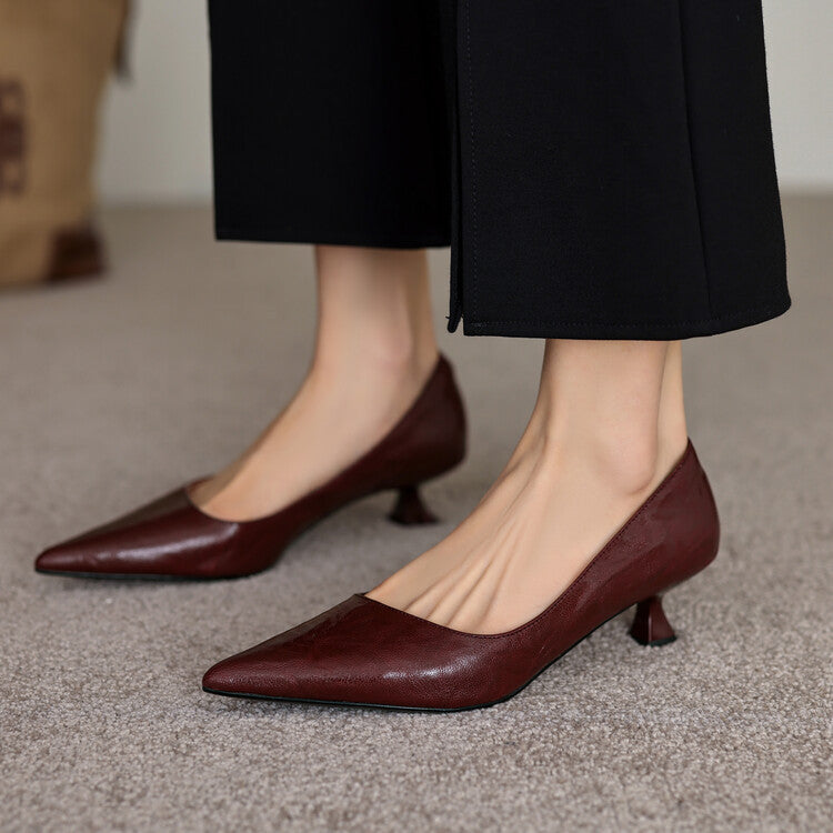 Low-heeled Leather Vessels