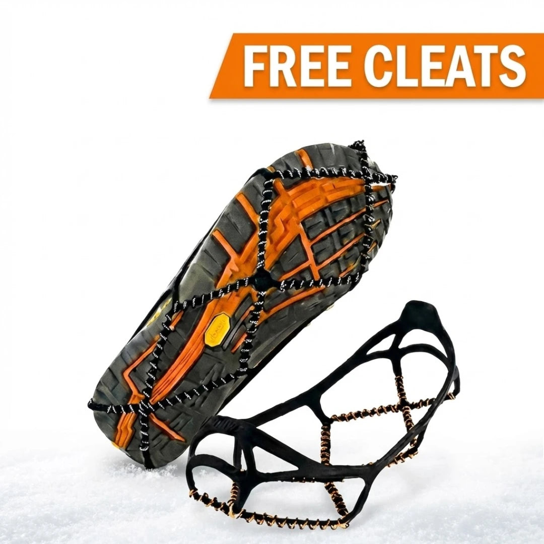 Stretch-fit traction ice cleats boot grips