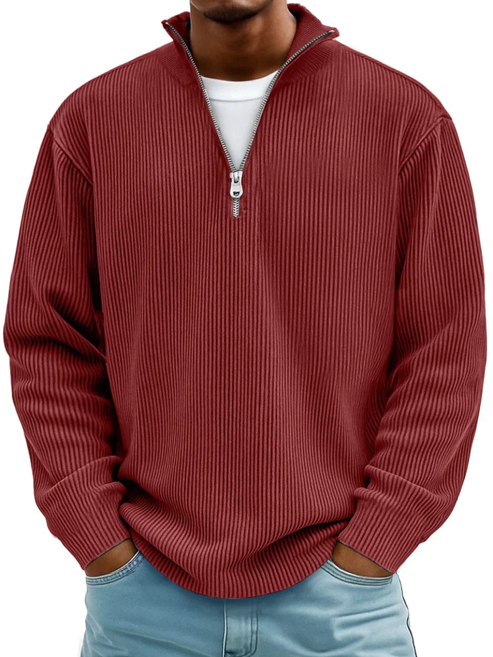 Torres™ | Ribbed half-zip mock-neck pullover