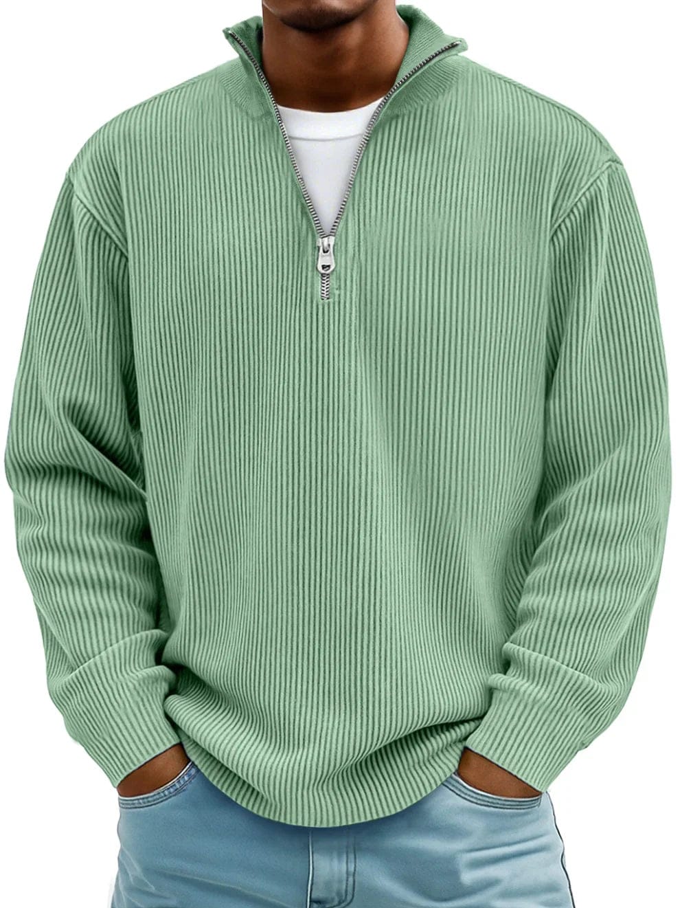 Torres™ | Ribbed half-zip mock-neck pullover
